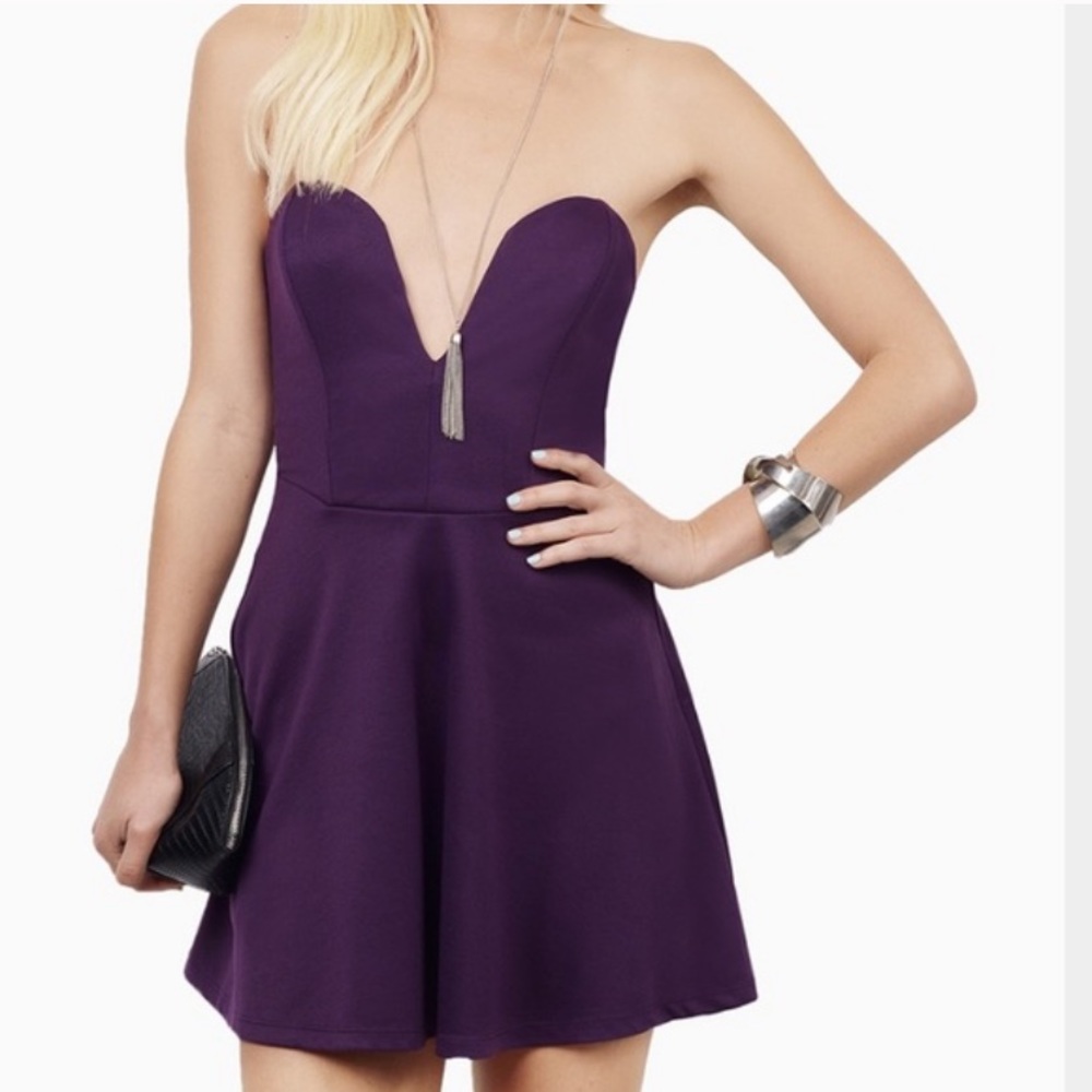 Tobi purple strapless dress